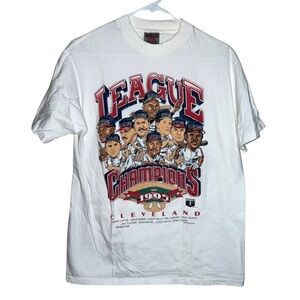 Vintage 1995 Cleveland Indians League Champions Team T-shirt Size Medium